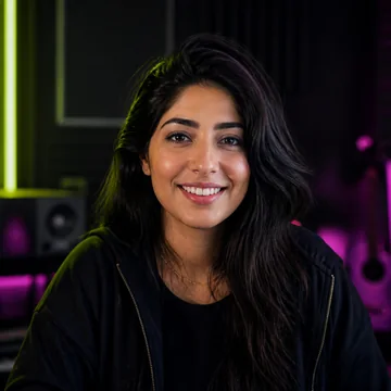 Illustrative portrait of a music streamer